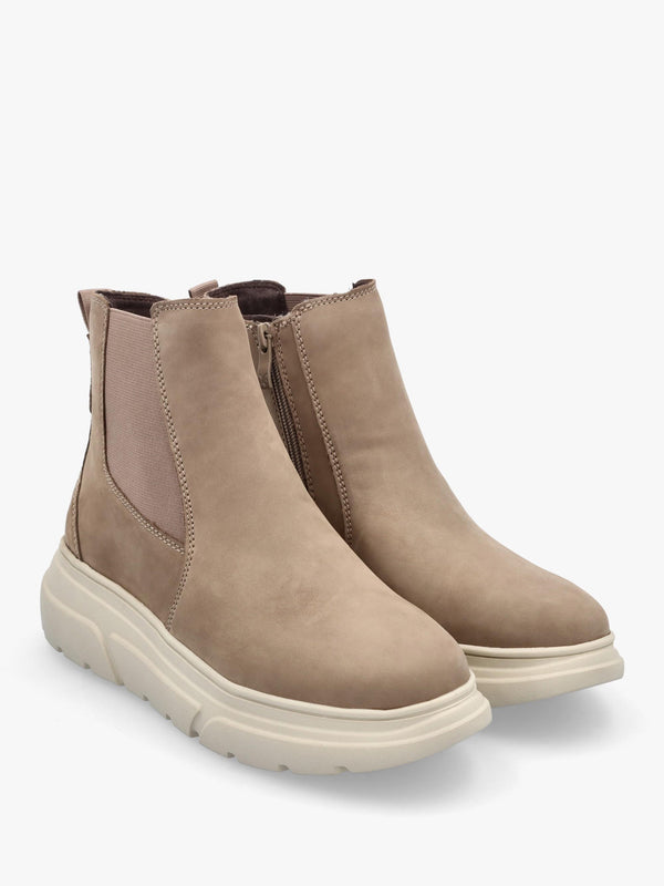 Taupe Nubuck Ankle Boots