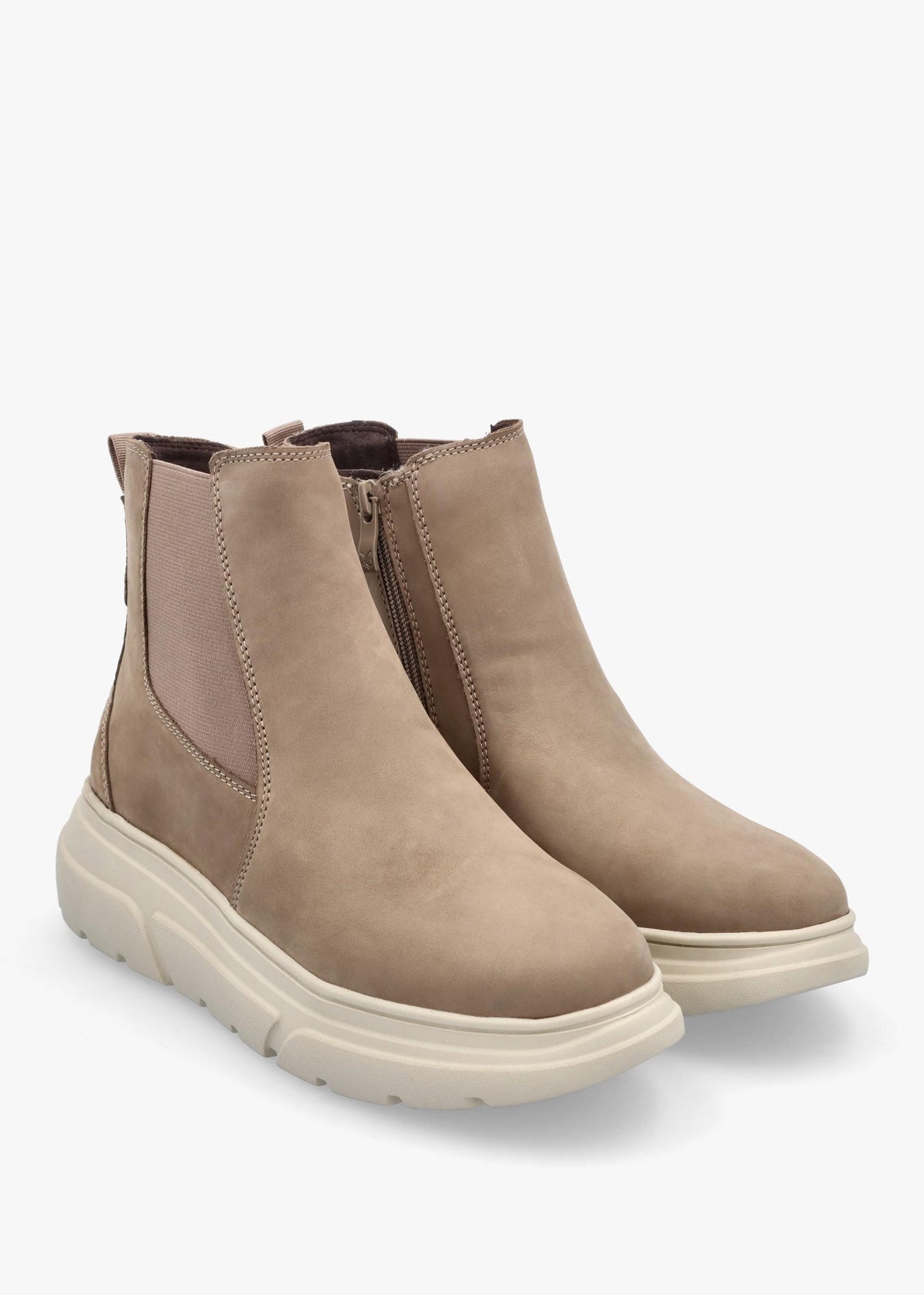 Taupe Nubuck Ankle Boots