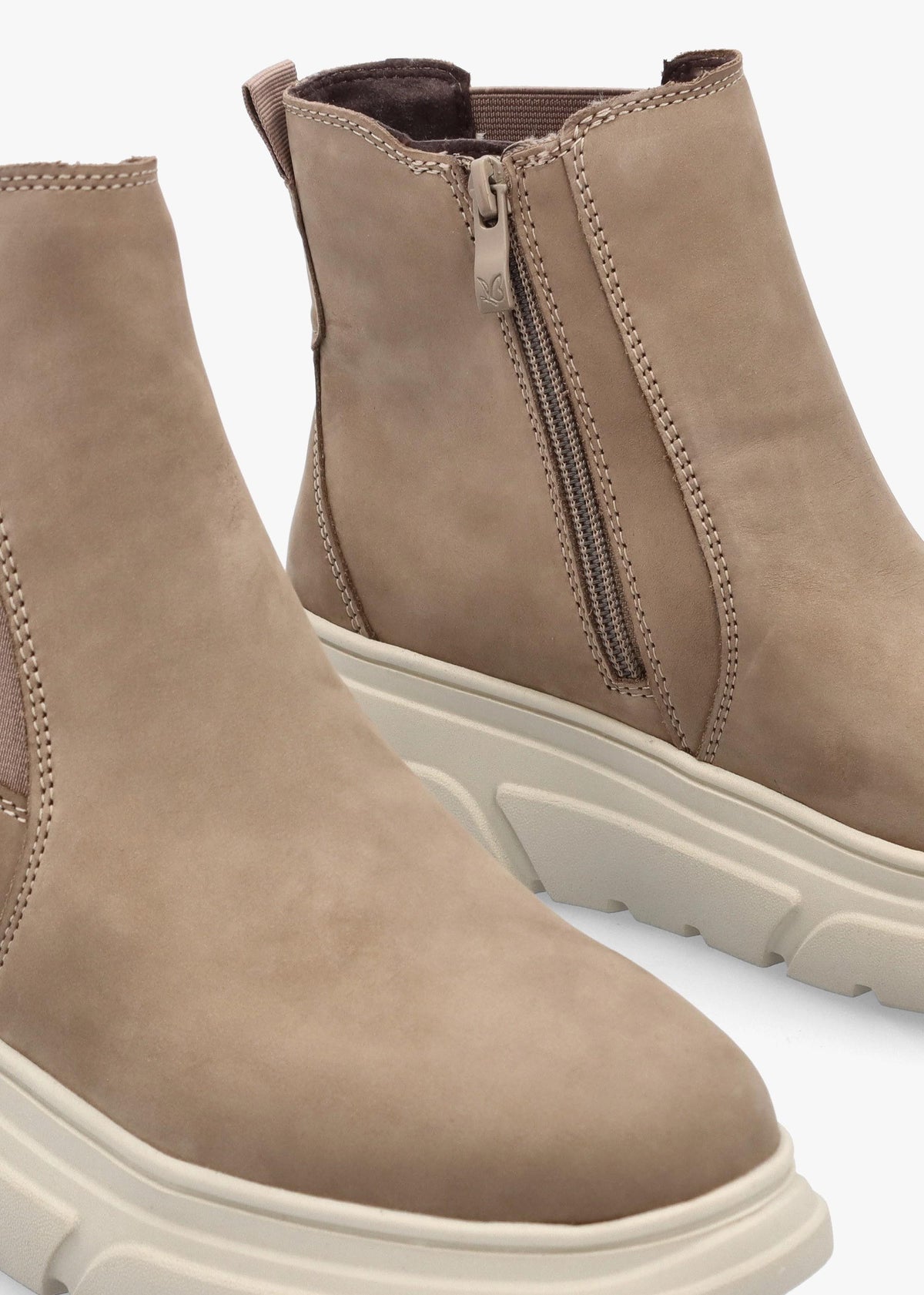 Taupe Nubuck Ankle Boots