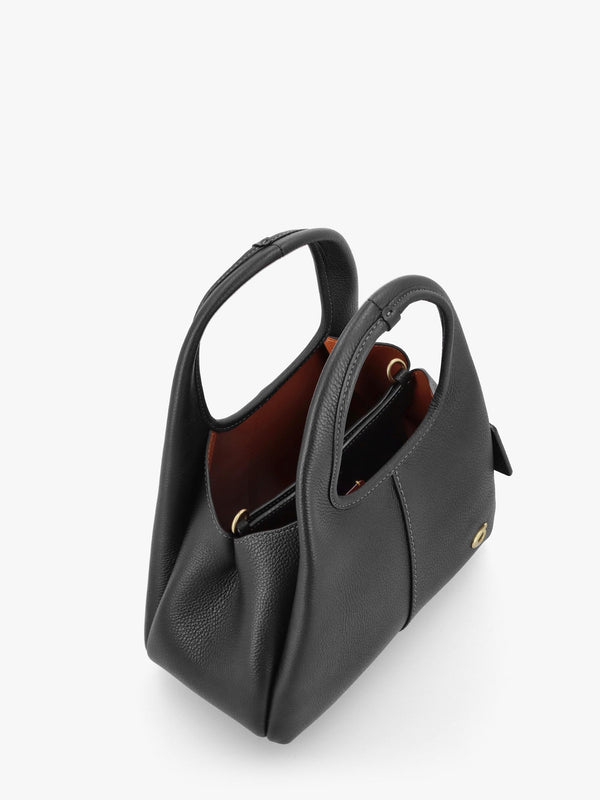 Lana 23 Black Leather Shoulder Bag