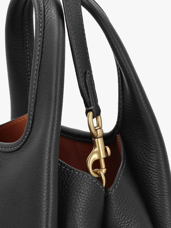 Lana 23 Black Leather Shoulder Bag