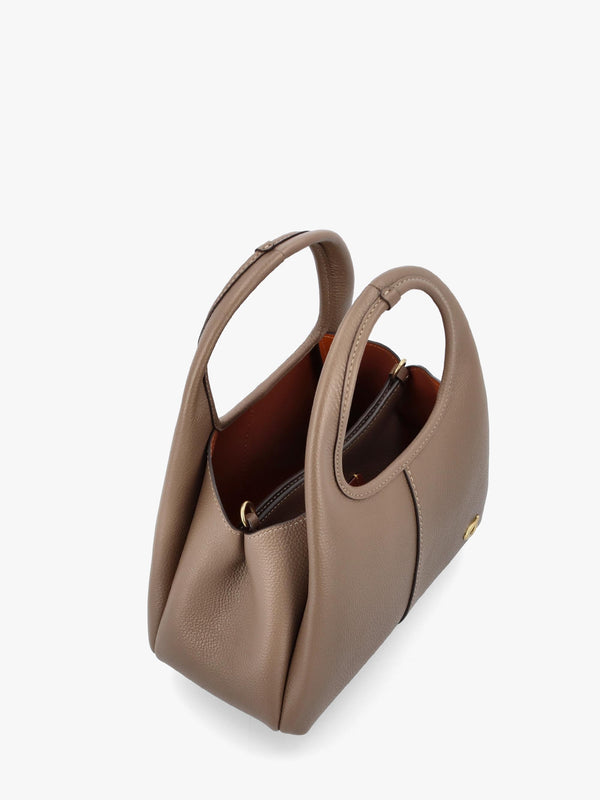 Lana 23 Dark Stone Leather Shoulder Bag