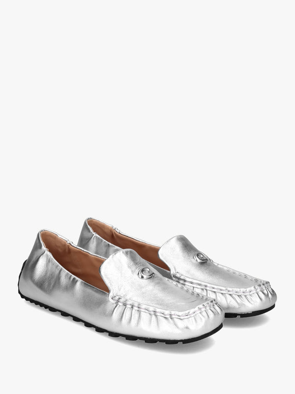 Ronnie Silver Metallic Leather Loafers