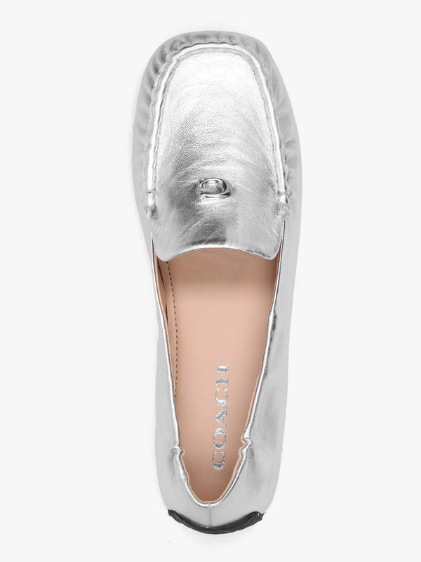 Ronnie Silver Metallic Leather Loafers
