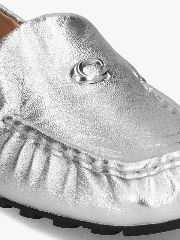 Ronnie Silver Metallic Leather Loafers