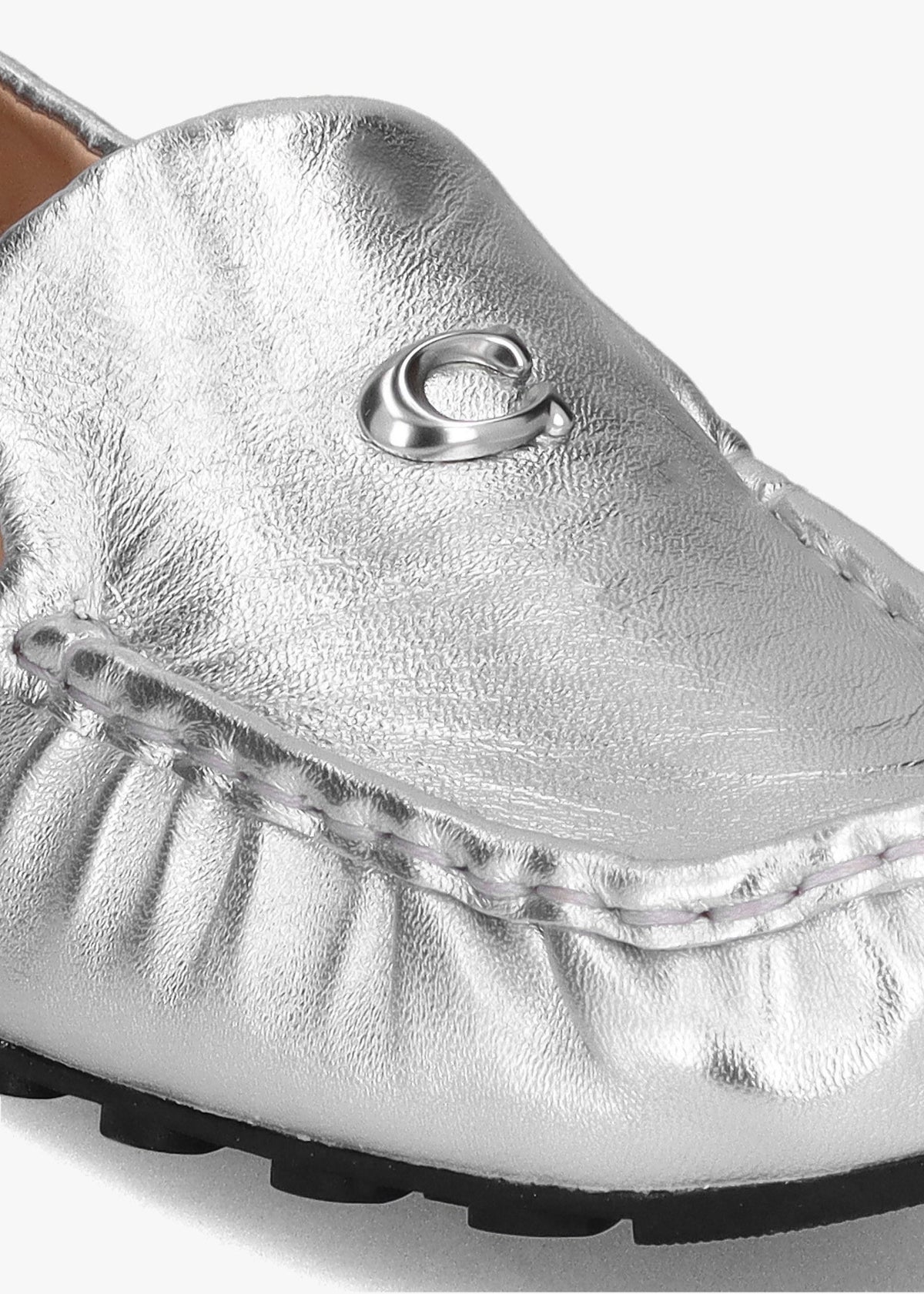 Ronnie Silver Metallic Leather Loafers