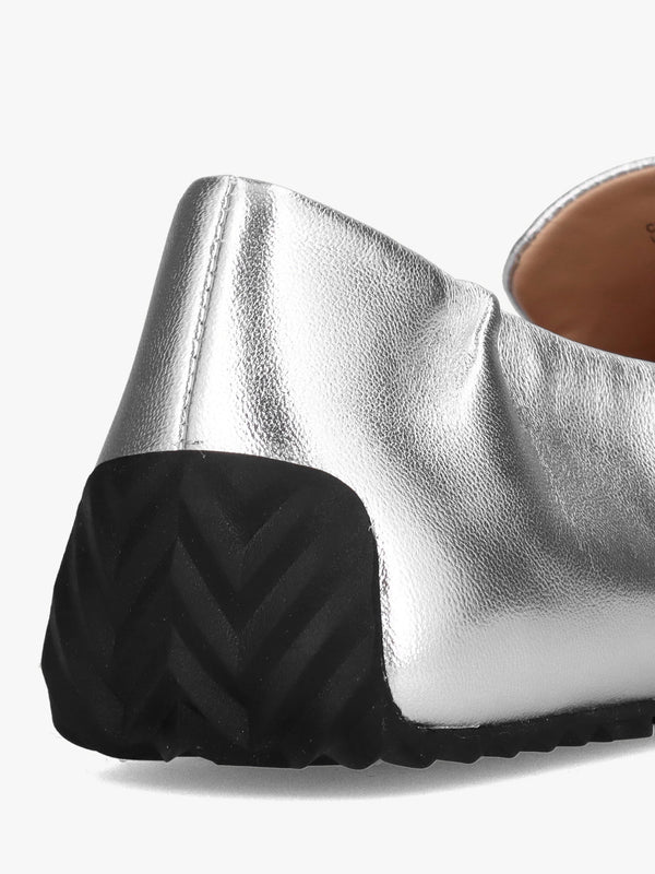 Ronnie Silver Metallic Leather Loafers