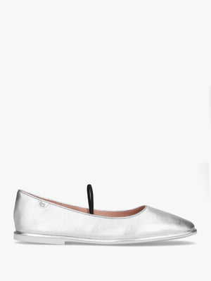Emilia Silver Metallic Leather May Janes