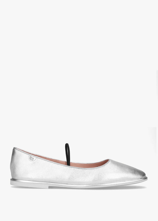 Emilia Silver Metallic Leather May Janes