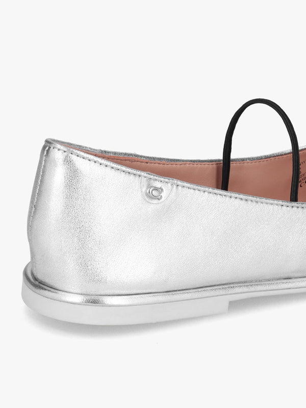 Emilia Silver Metallic Leather May Janes