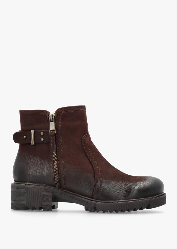 Voluptas Brown Nubuck Ankle Boots