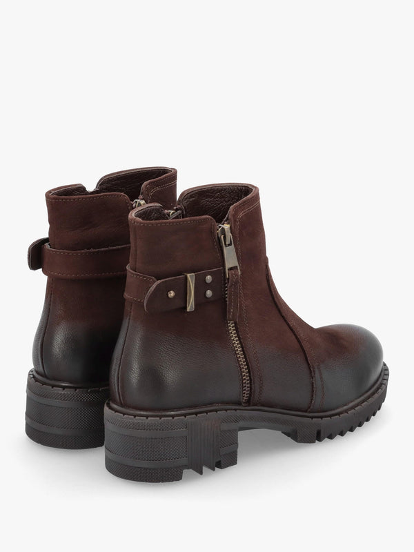 Voluptas Brown Nubuck Ankle Boots