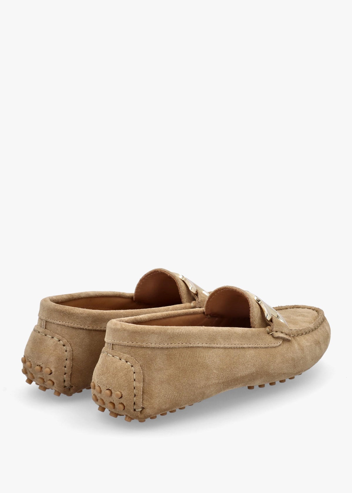 Privey Beige Suede Moccasin Loafers