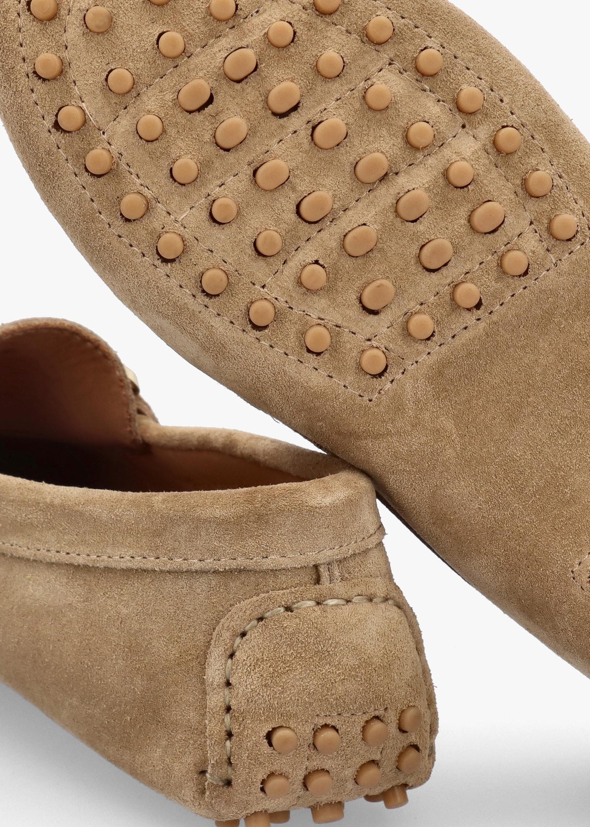 Privey Beige Suede Moccasin Loafers