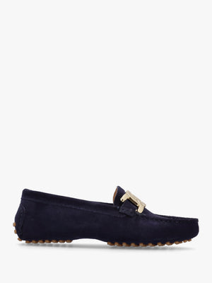 Privey Navy Suede Moccasin Loafers