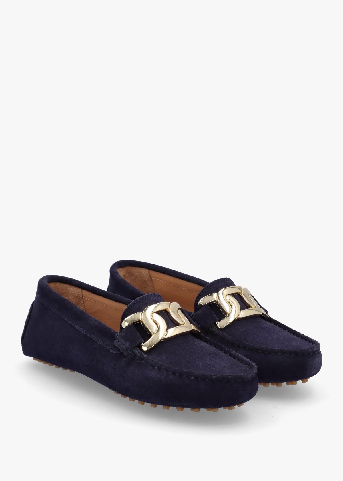 Privey Navy Suede Moccasin Loafers