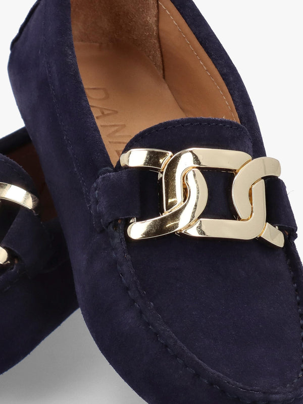 Privey Navy Suede Moccasin Loafers