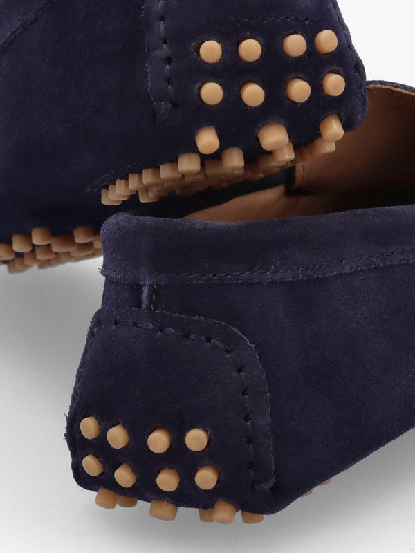 Privey Navy Suede Moccasin Loafers