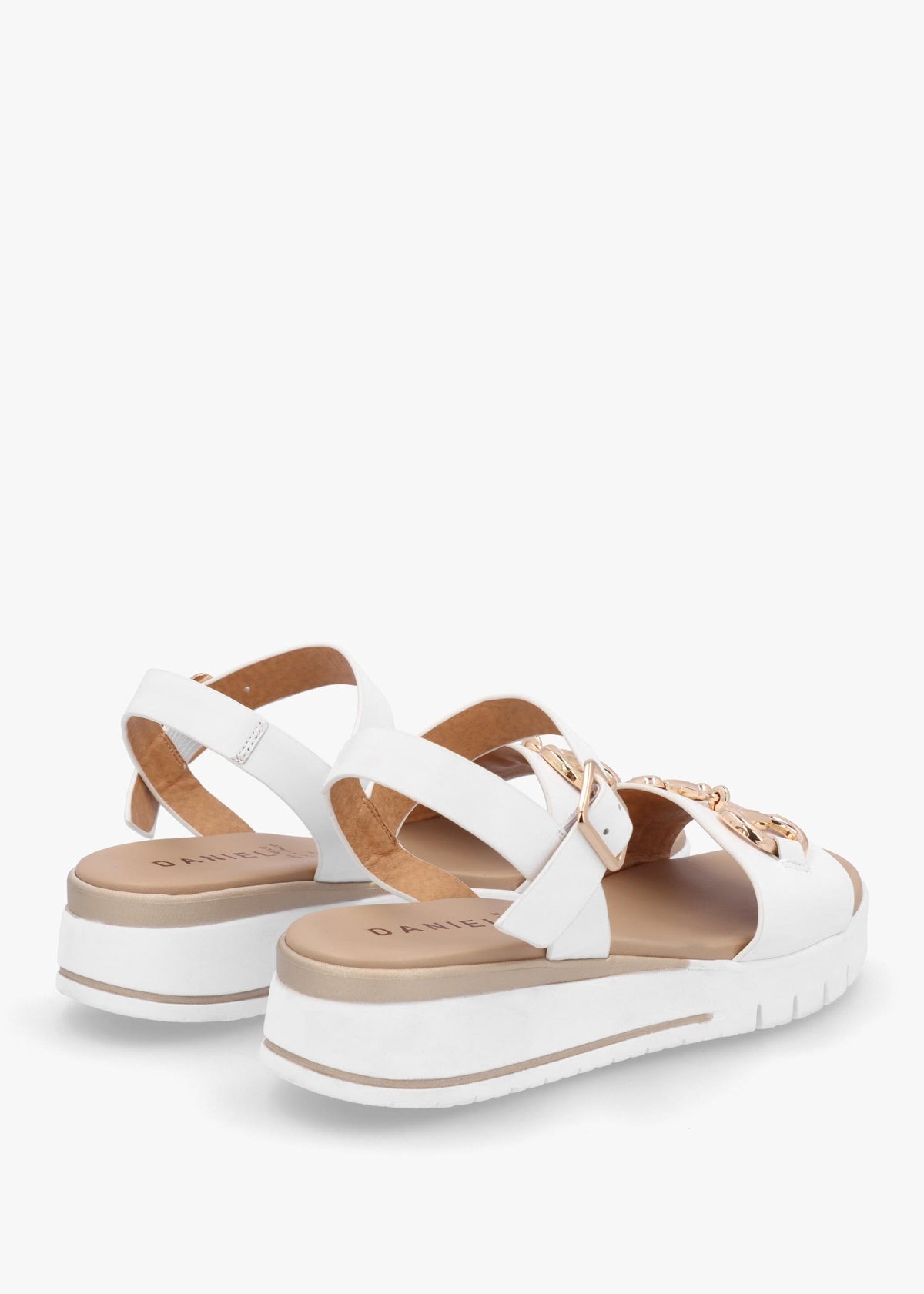 Rosnaf White Leather Snaffle Sandals