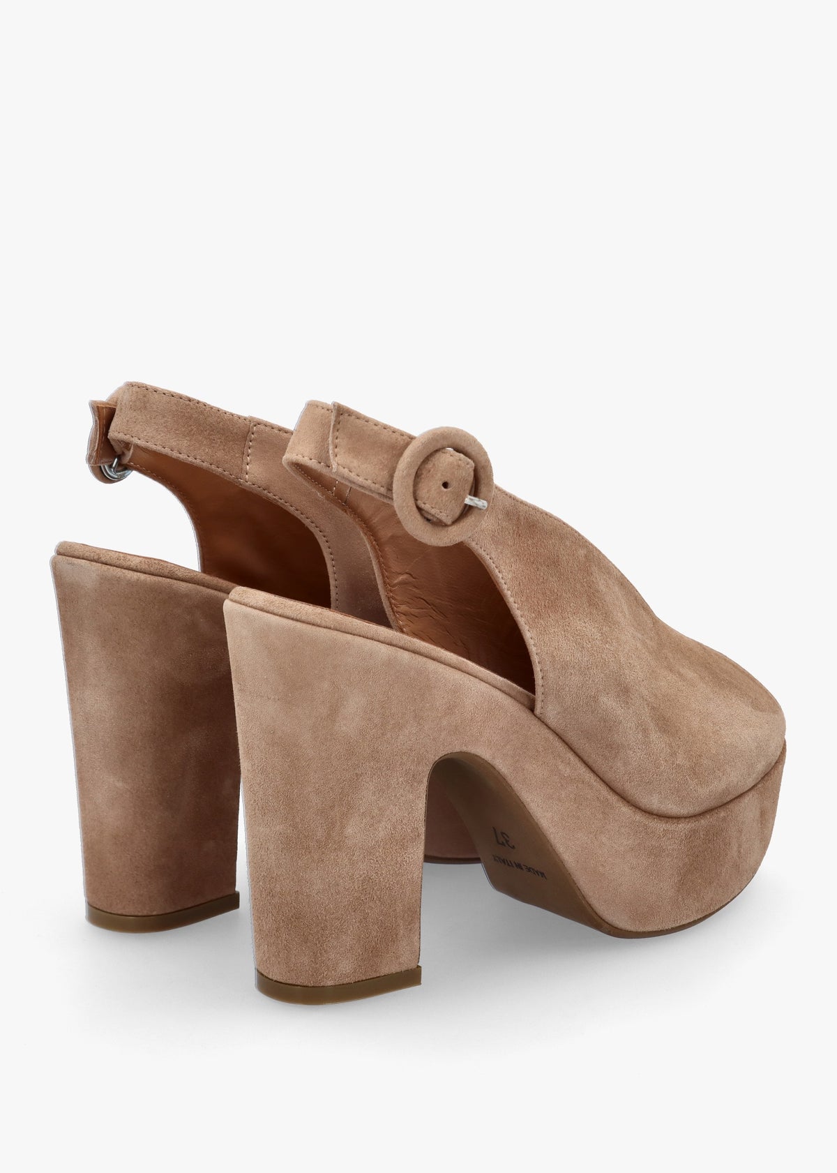 Solay Beige Suede Platform Heeled Sandals