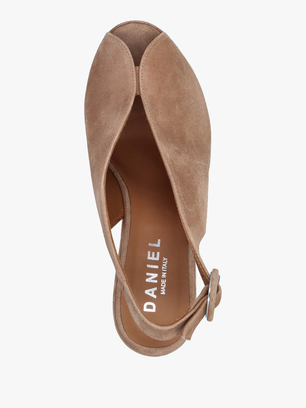 Solay Beige Suede Platform Heeled Sandals