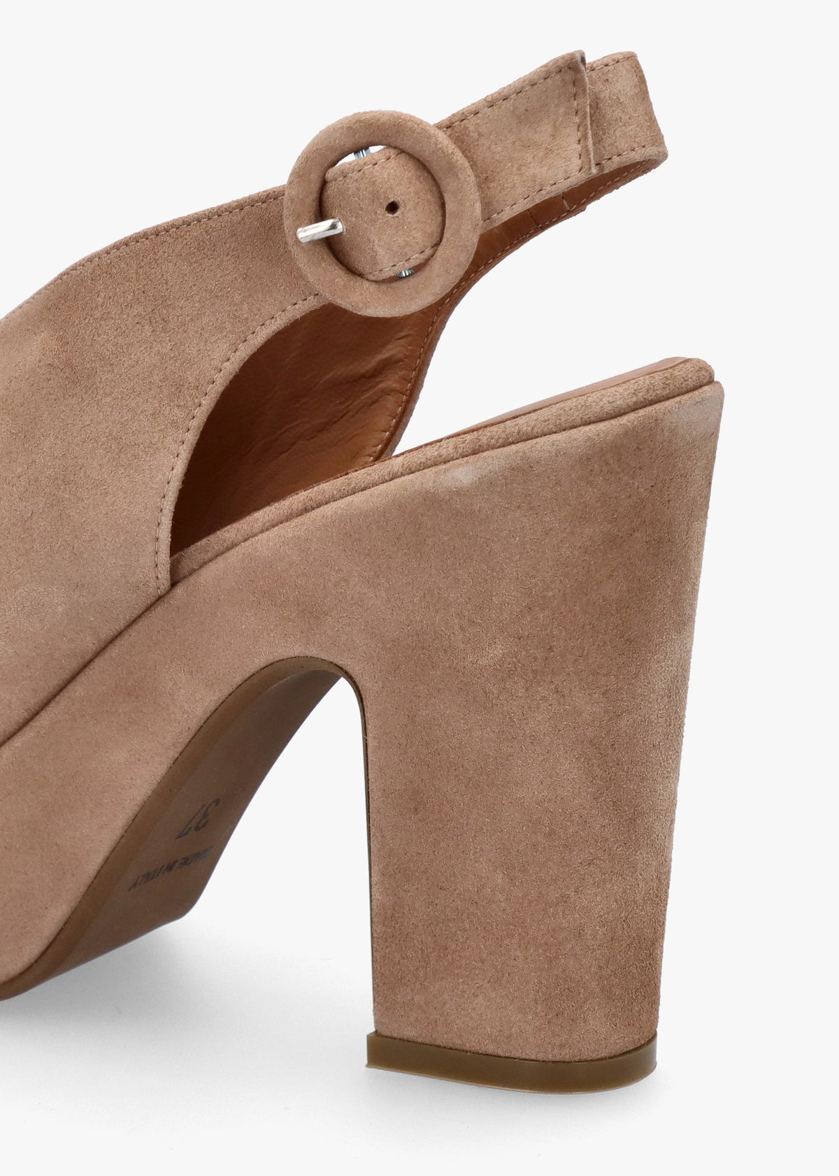 Solay Beige Suede Platform Heeled Sandals