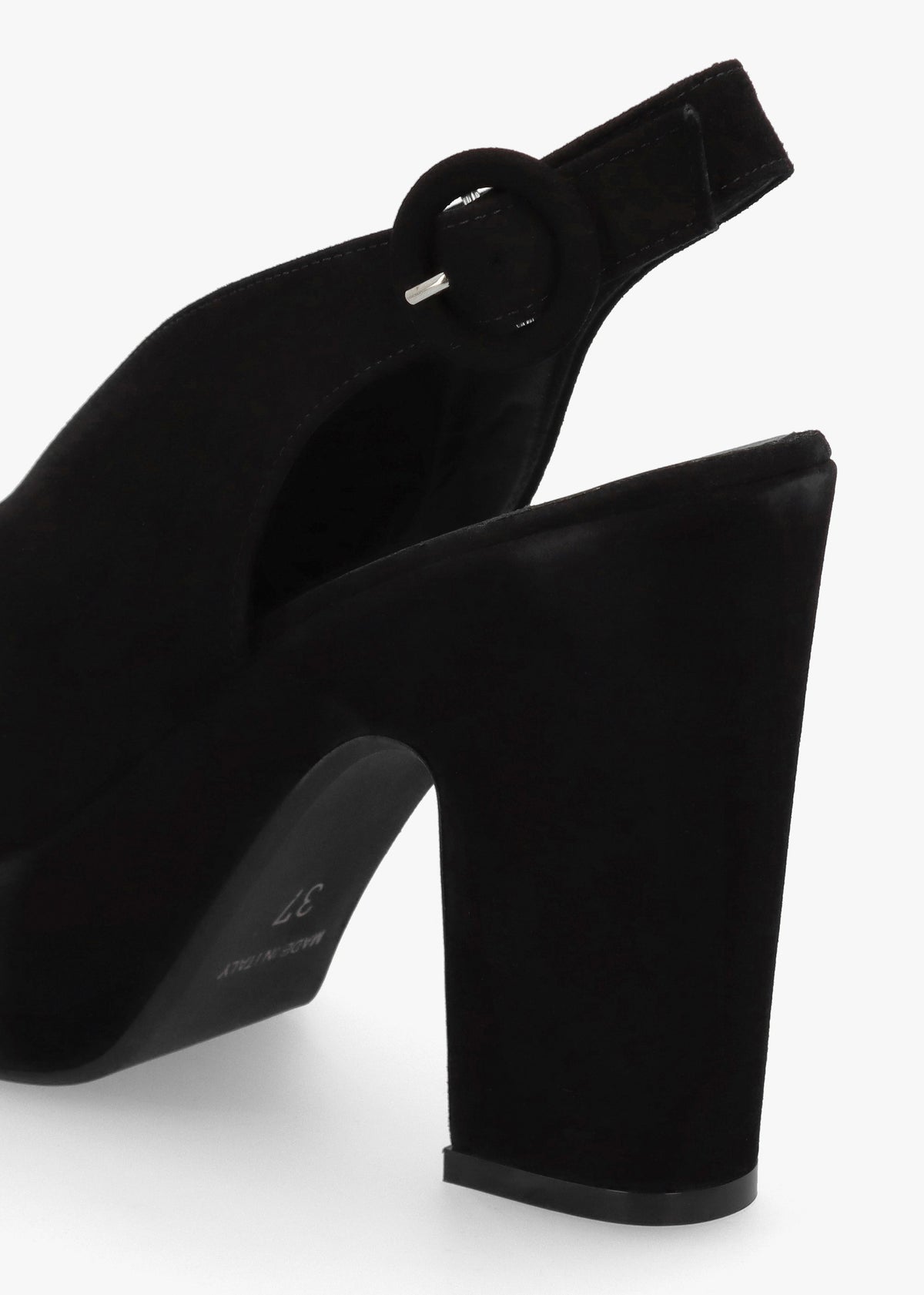Solay Black Suede Platform Heeled Sandals