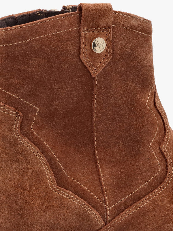 Tan Suede Western Ankle Boots