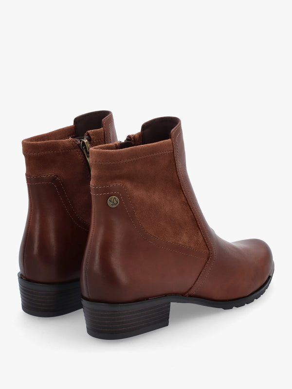 Tan Leather Elasticated Insert Ankle Boots