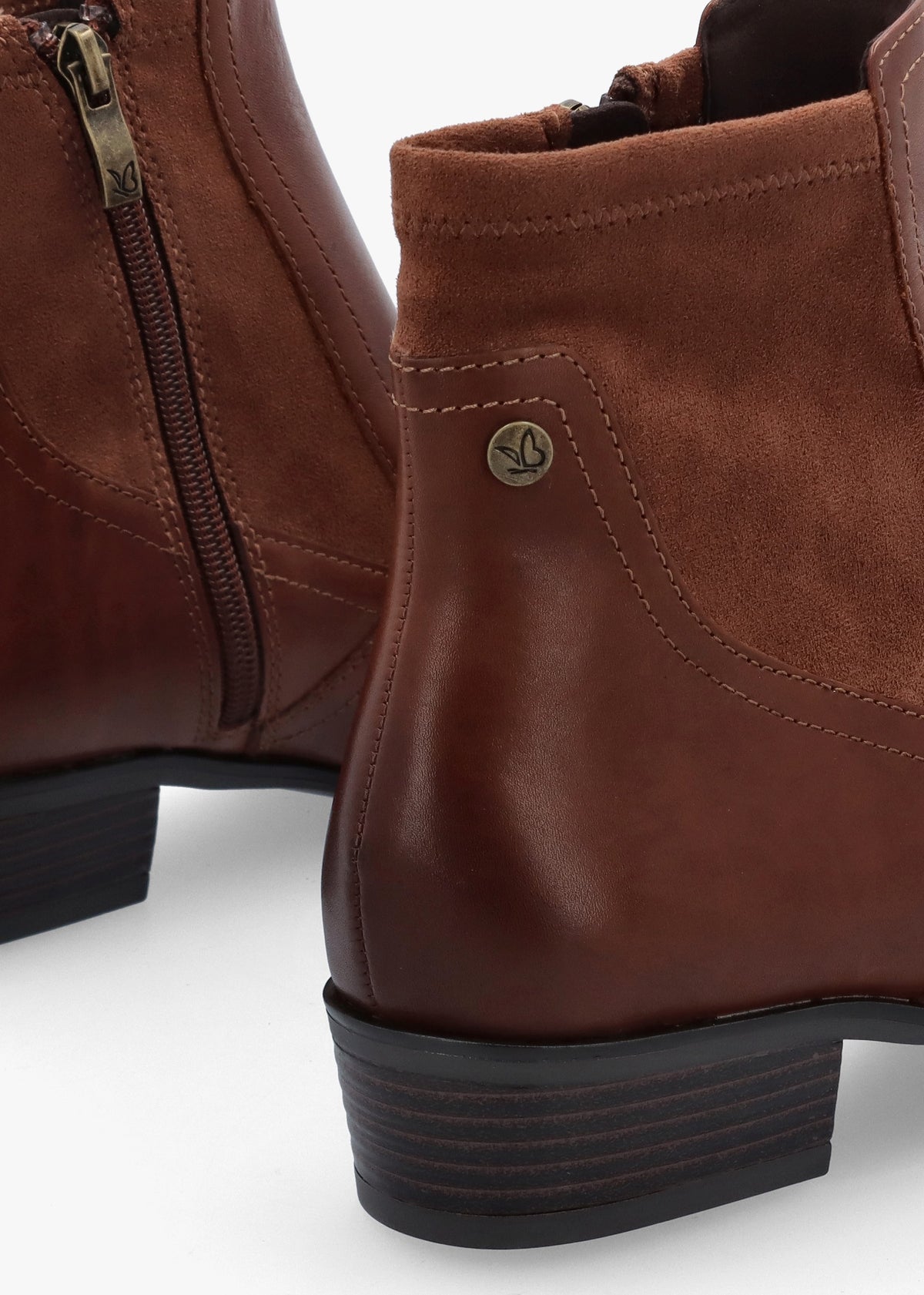 Tan Leather Elasticated Insert Ankle Boots