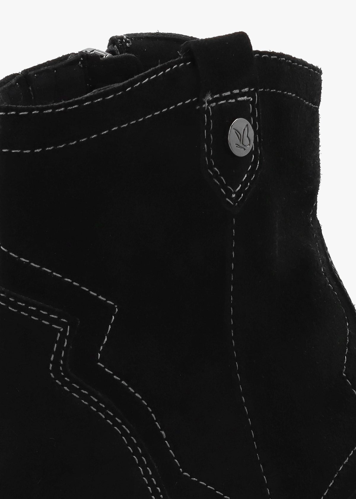 Black Suede Western Ankle Boots