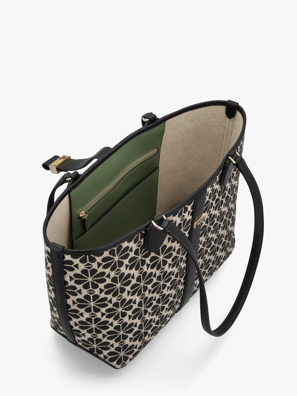 Medium Spade Flower Jacquard Sand Multi Open Tote Bag
