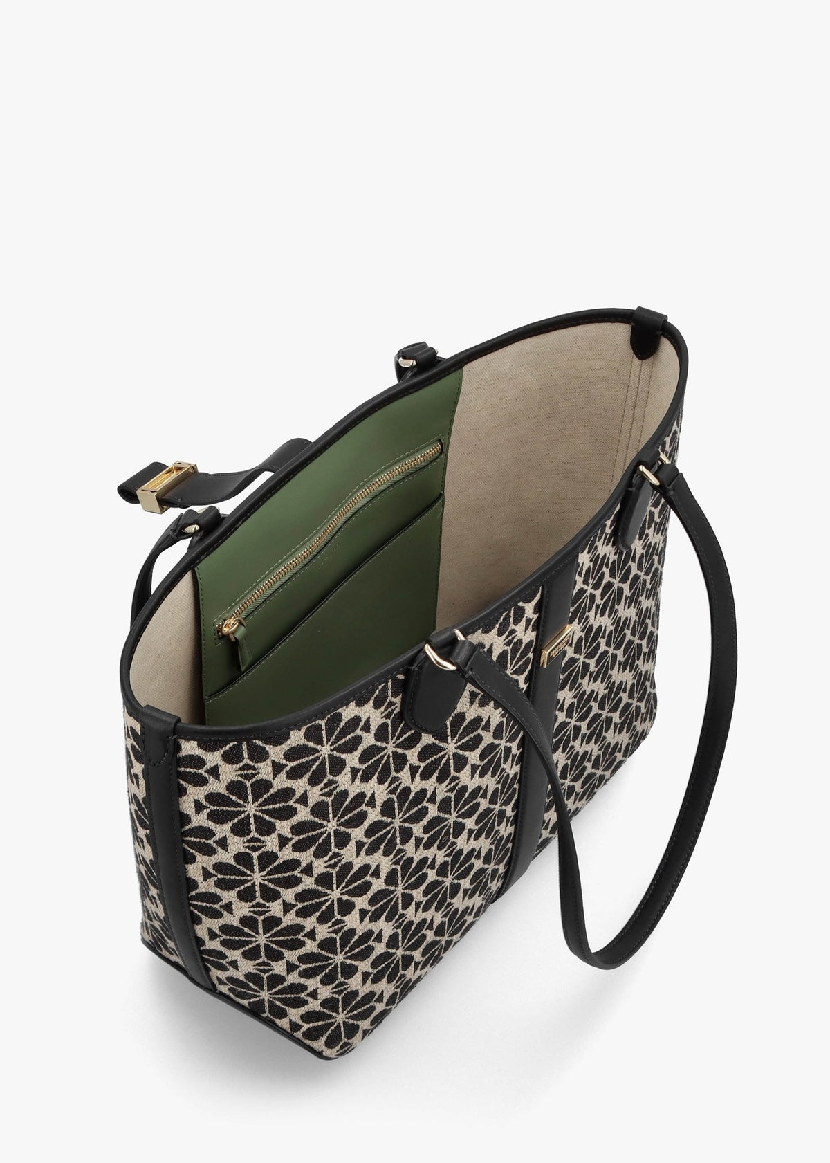 Medium Spade Flower Jacquard Sand Multi Open Tote Bag