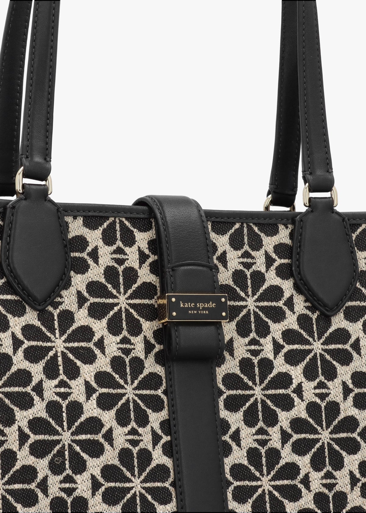 Medium Spade Flower Jacquard Sand Multi Open Tote Bag