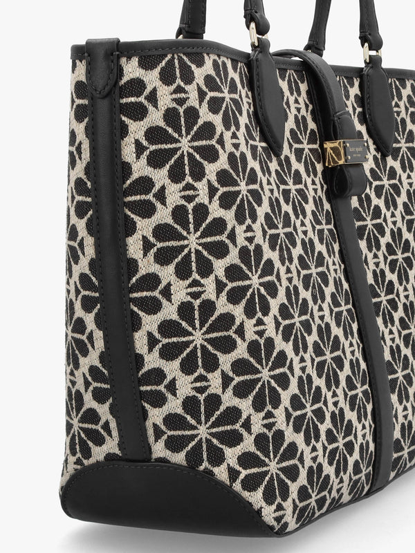 Medium Spade Flower Jacquard Sand Multi Open Tote Bag