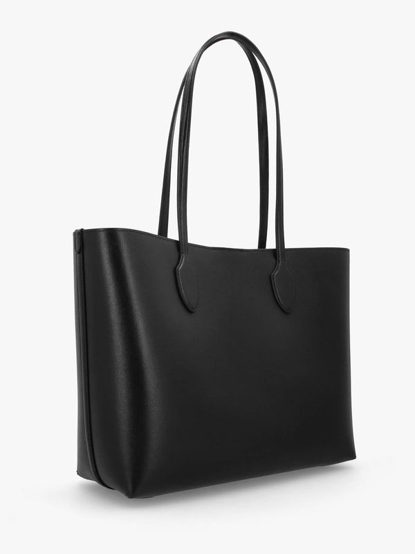 Large Bleecker Black Leather Tote Bag