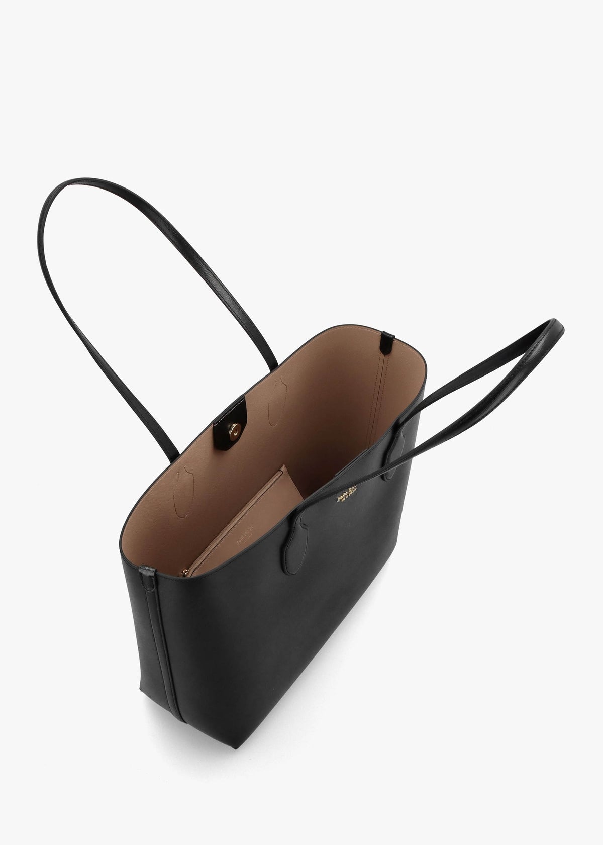 Large Bleecker Black Leather Tote Bag