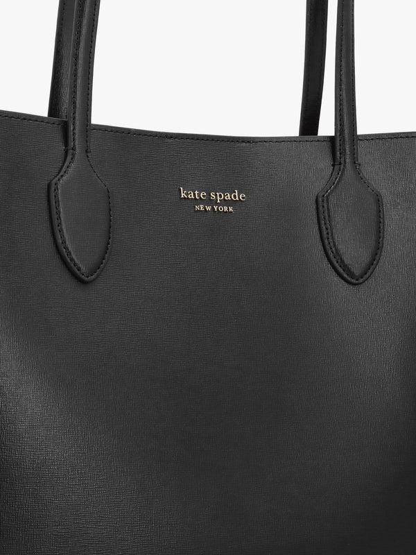 Large Bleecker Black Leather Tote Bag