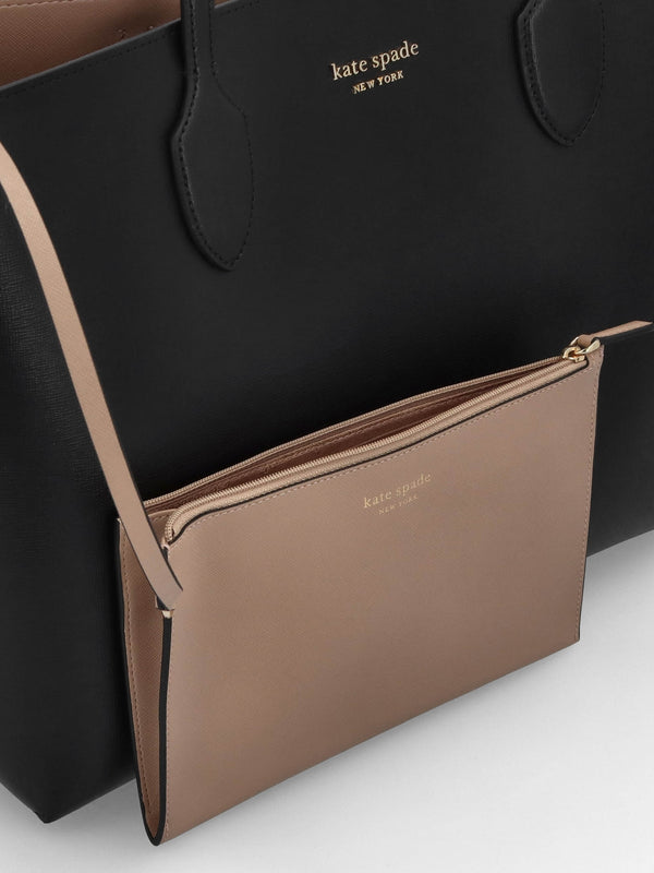 Large Bleecker Black Leather Tote Bag