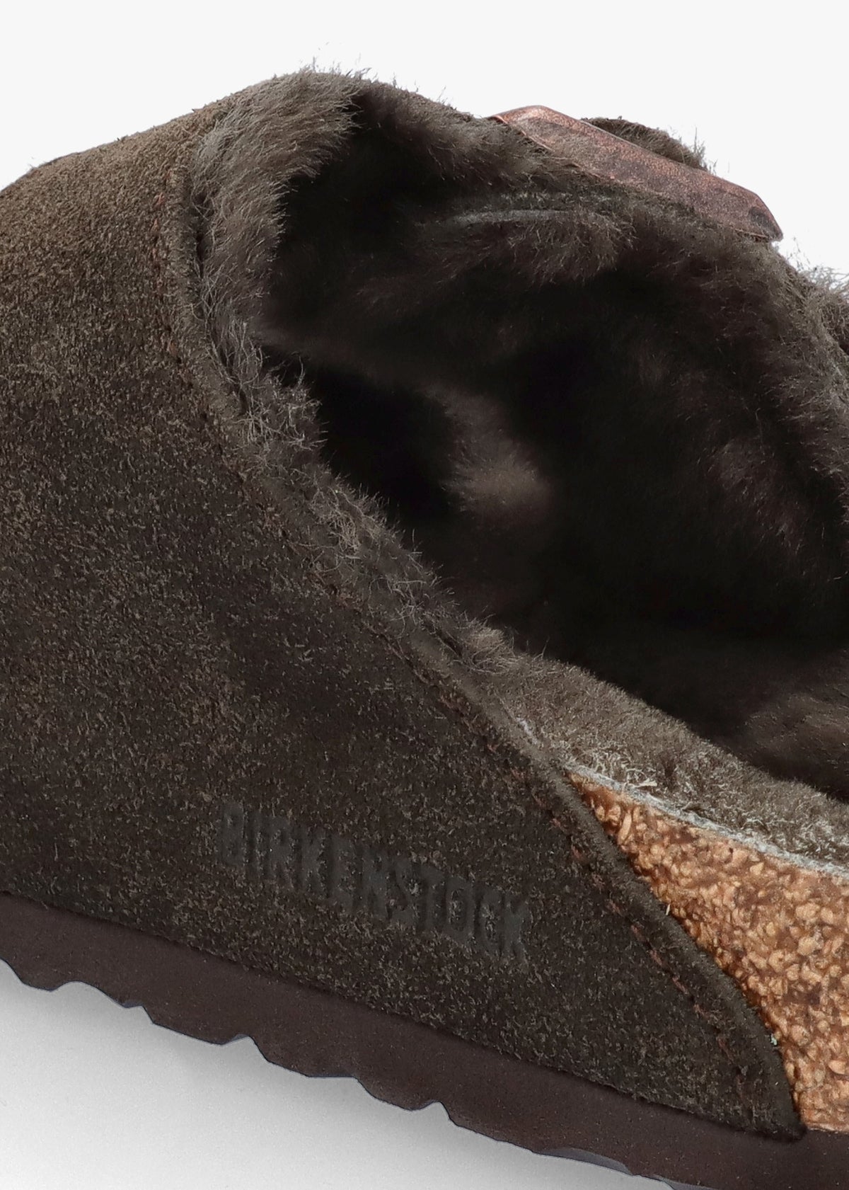Arizona Shearling Mocca Suede Two Bar Mules