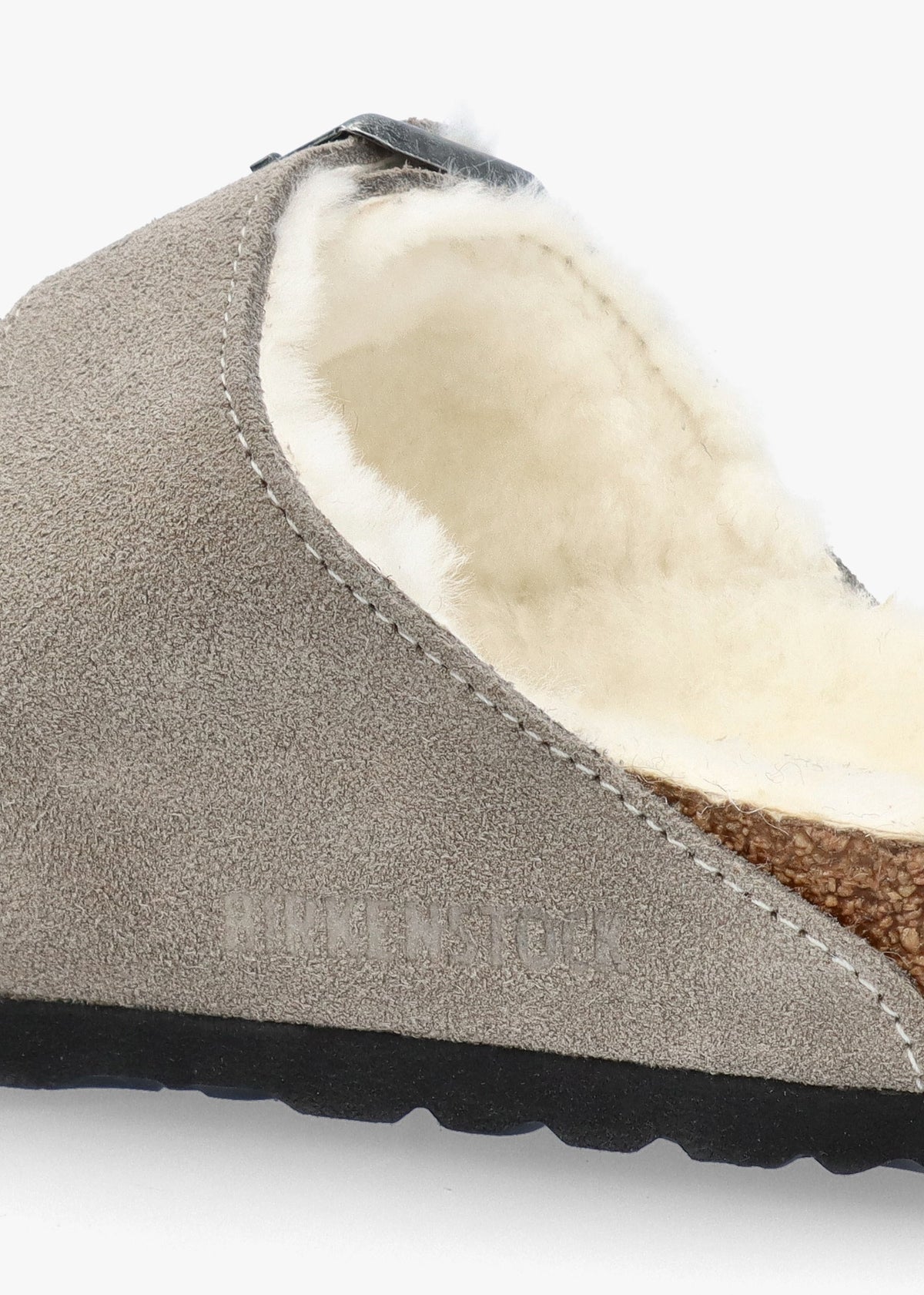 Arizona Shearling Stone Coin Suede Two Bar Mules