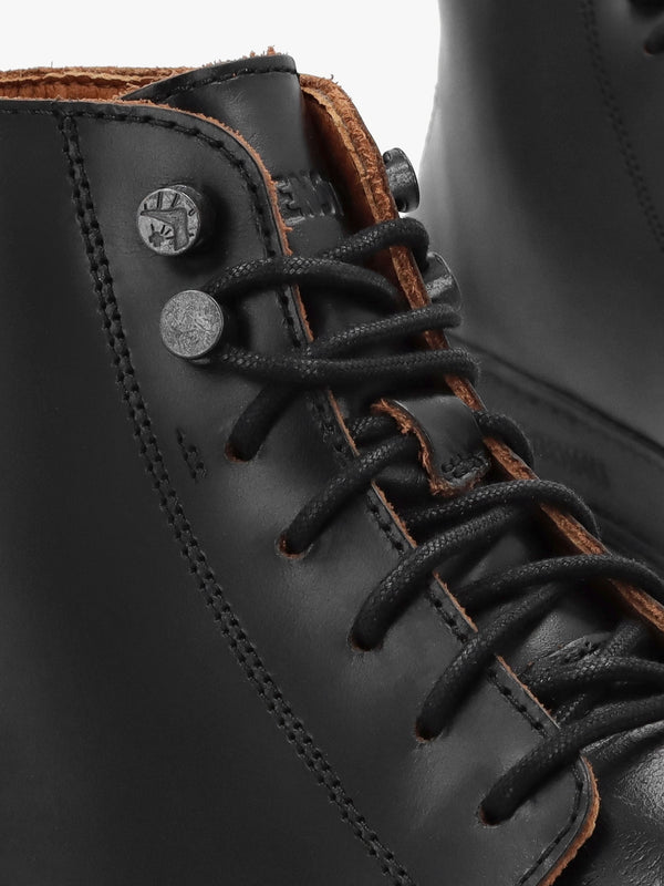 Men’s Prescott Black Waxy Leather Lace Up Boots