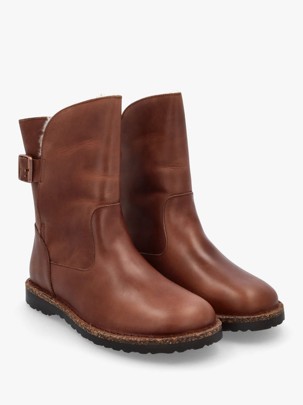 Uppsala Shearling Cognac Leather Ankle Boots