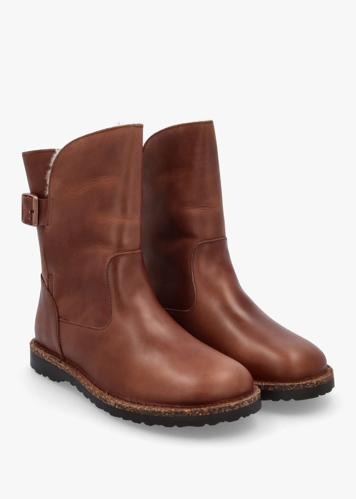 Uppsala Shearling Cognac Leather Ankle Boots