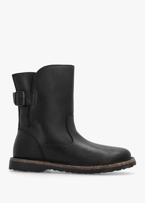 Uppsala Shearling Black Leather Ankle Boots