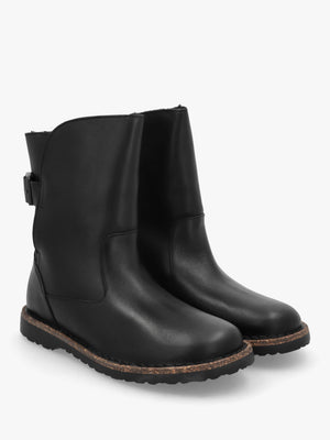 Uppsala Shearling Black Leather Ankle Boots