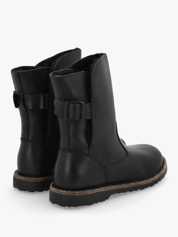 Uppsala Shearling Black Leather Ankle Boots