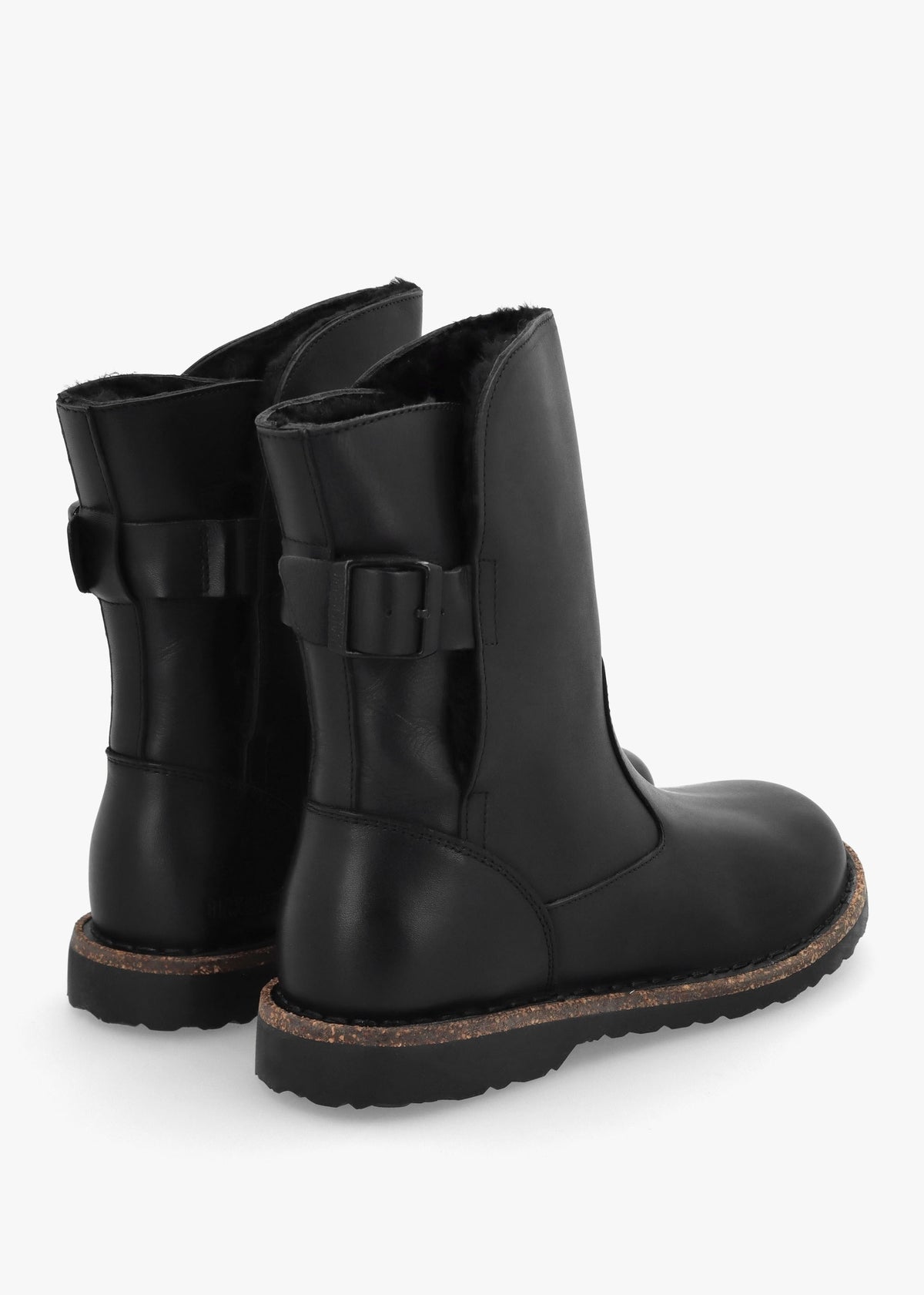 Uppsala Shearling Black Leather Ankle Boots