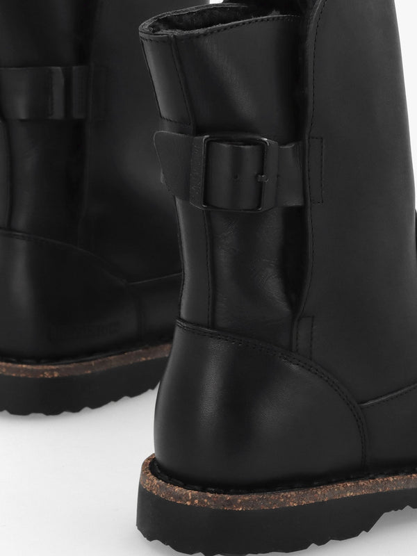 Uppsala Shearling Black Leather Ankle Boots