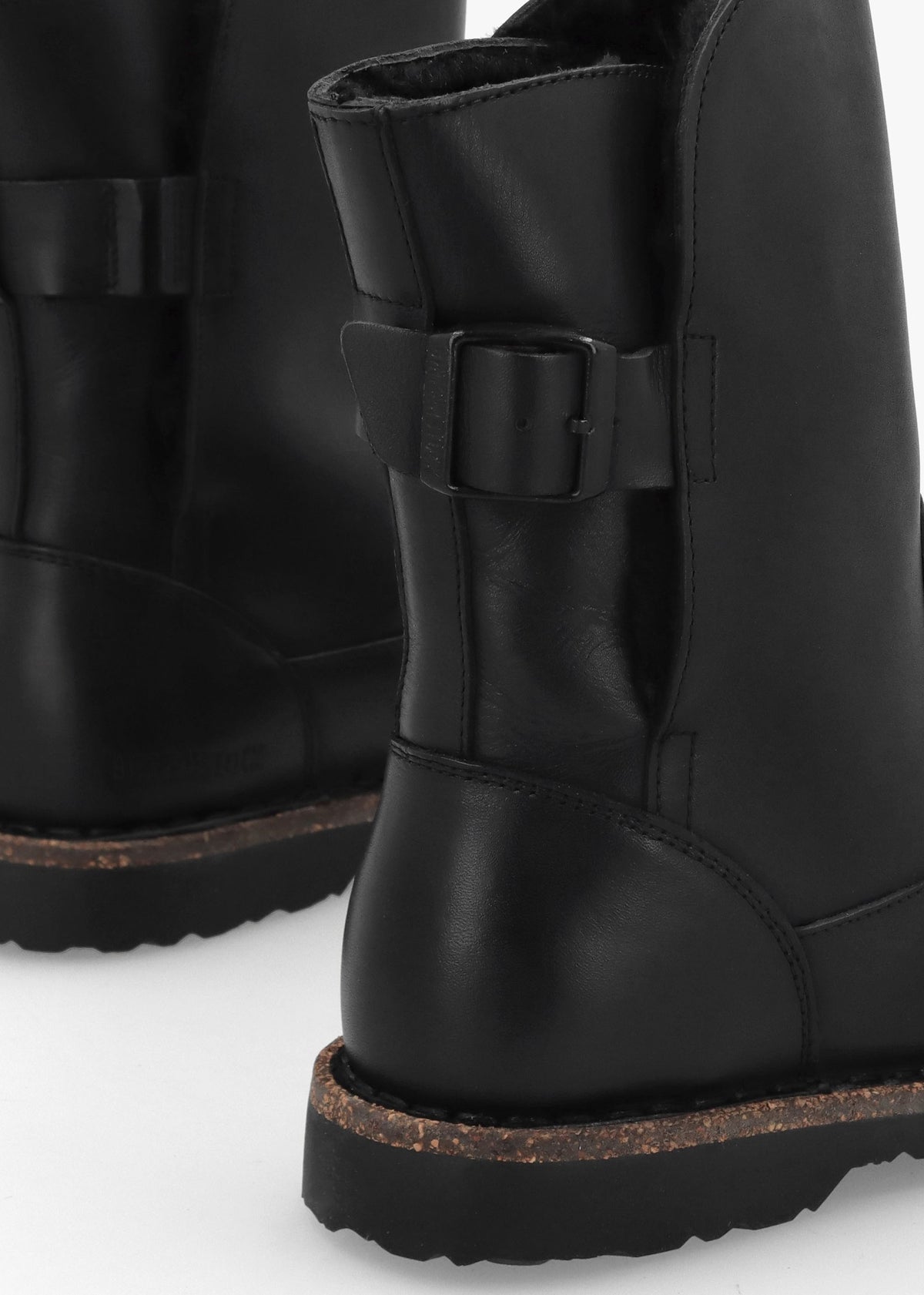Uppsala Shearling Black Leather Ankle Boots